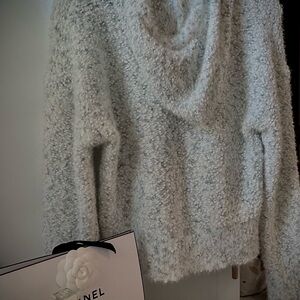 Luxurious handmade White Hooded Sweater